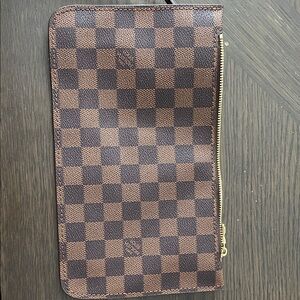 Louis Vuitton Brown and Tan Checkered Pouch